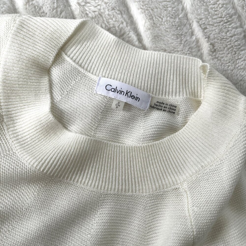 Calvin Klein Tunic Sweater (White) S - Picture 3 of 6